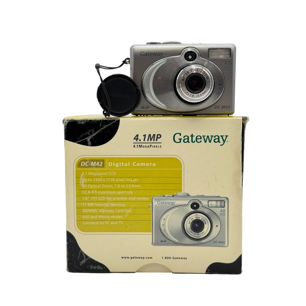 Gateway DC-M42 Digital Camera Silver 4.1MP 3X Optical Zoom Vintage Y2K Digicam